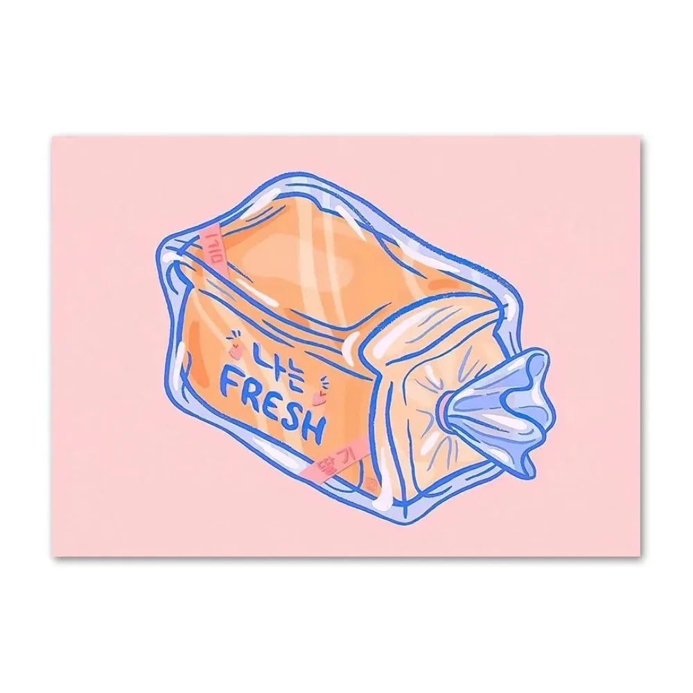 Illustration of a block of butter in a clear plastic wrap with 'LIFE FRESH' text on a pink background.