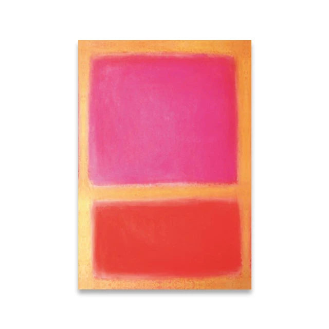 Abstract art piece with pink and red rectangles on a white background
