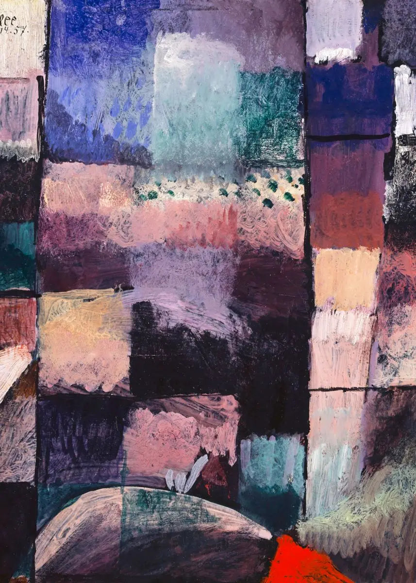 Abstract art with geometric shapes and a variety of colors