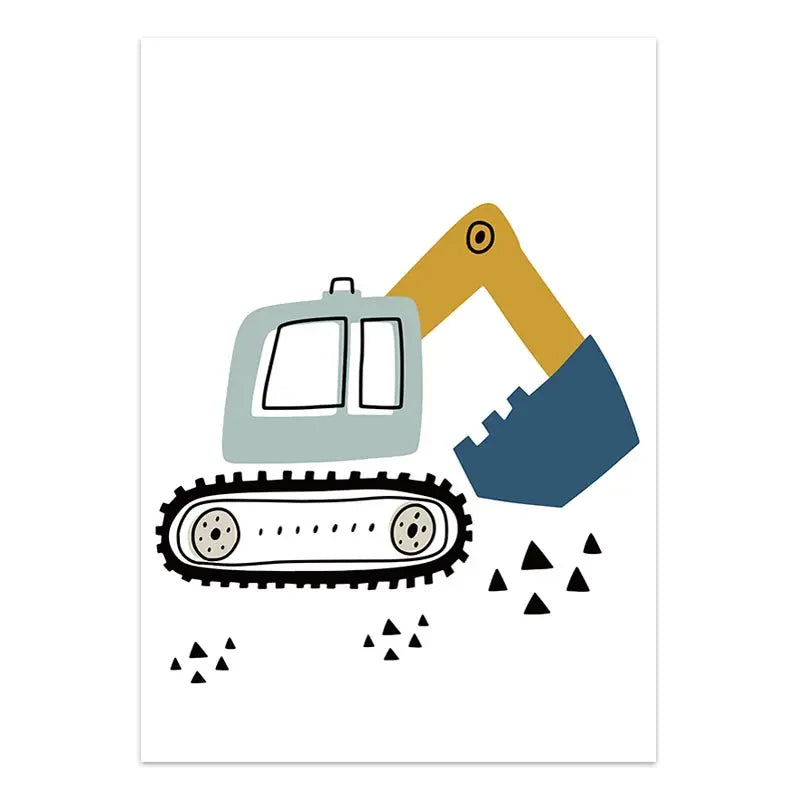 Illustration of a construction excavator on a white background