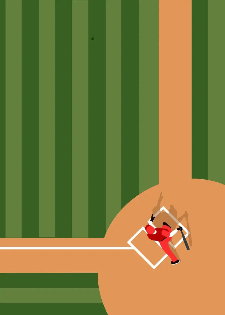 Simplified illustration of a baseball player sliding into home plate on a green and brown field.