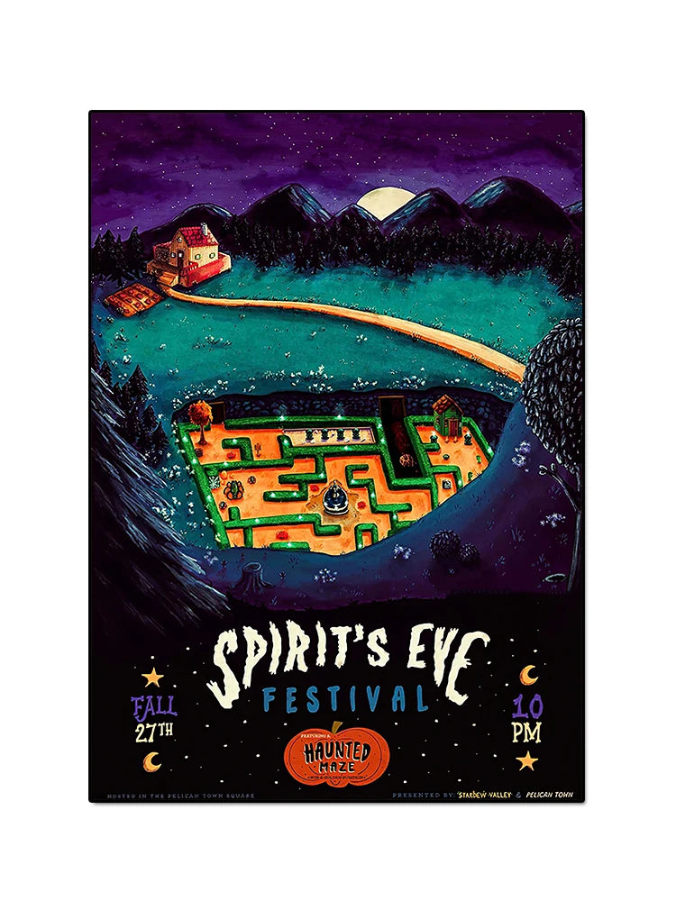 Poster for Spirit's Eye Festival with a haunted maze design.