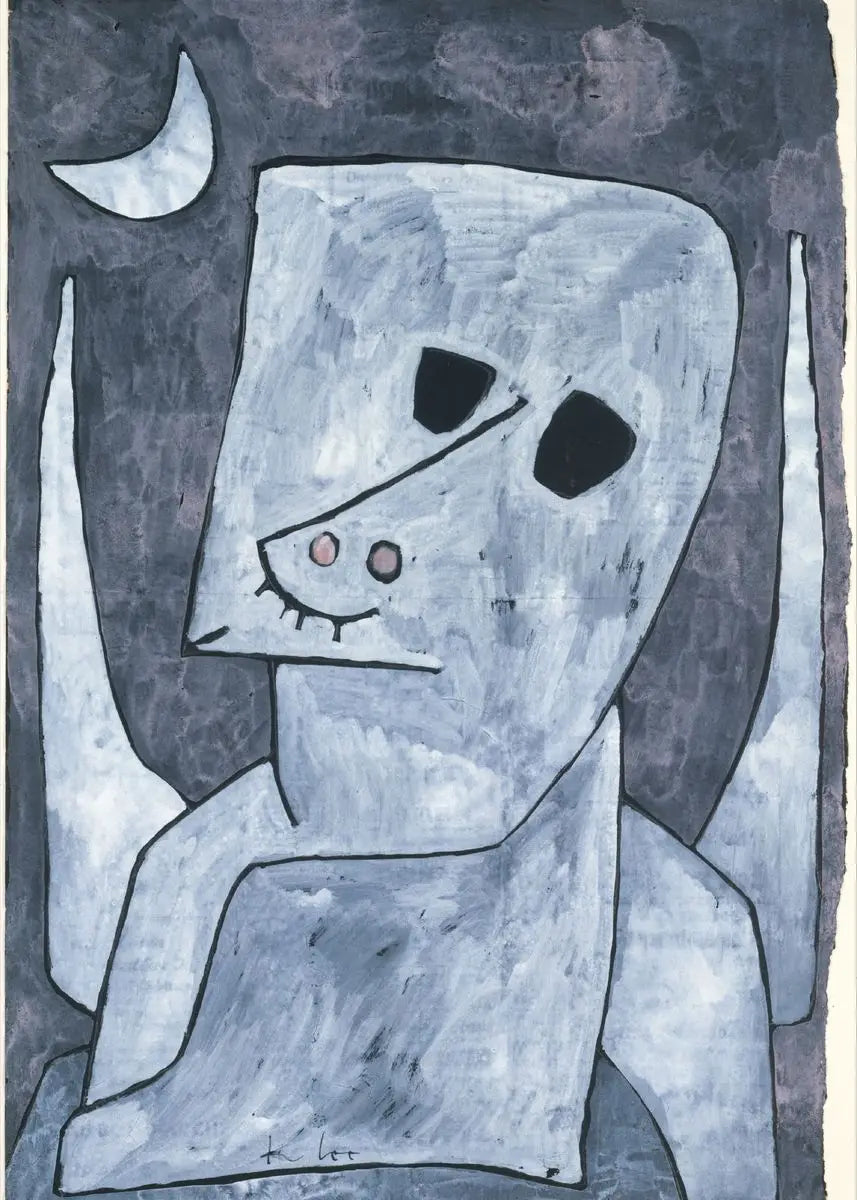 Abstract artwork of a stylized face with minimalistic design on a dark background