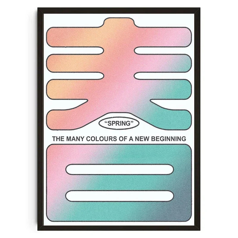 Color swatch card with gradient colors and text on a white background
