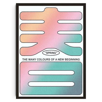 Color swatch card with gradient colors and text on a white background