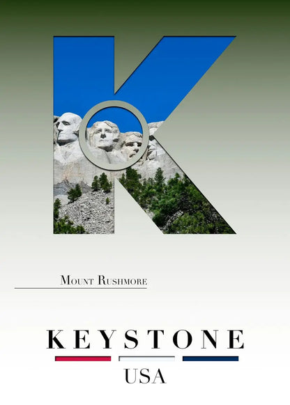 Mount Rushmore with Keystone logo and text