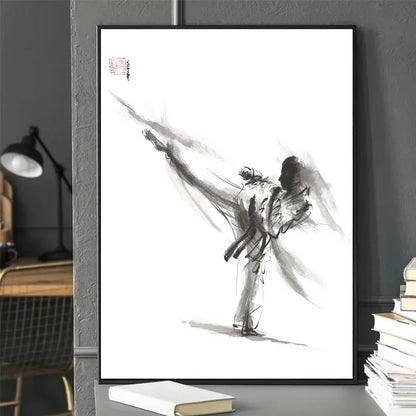 Framed black and white artwork of a couple embracing on a gray wall.