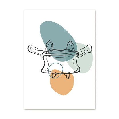 Abstract art print with geometric shapes on a white background