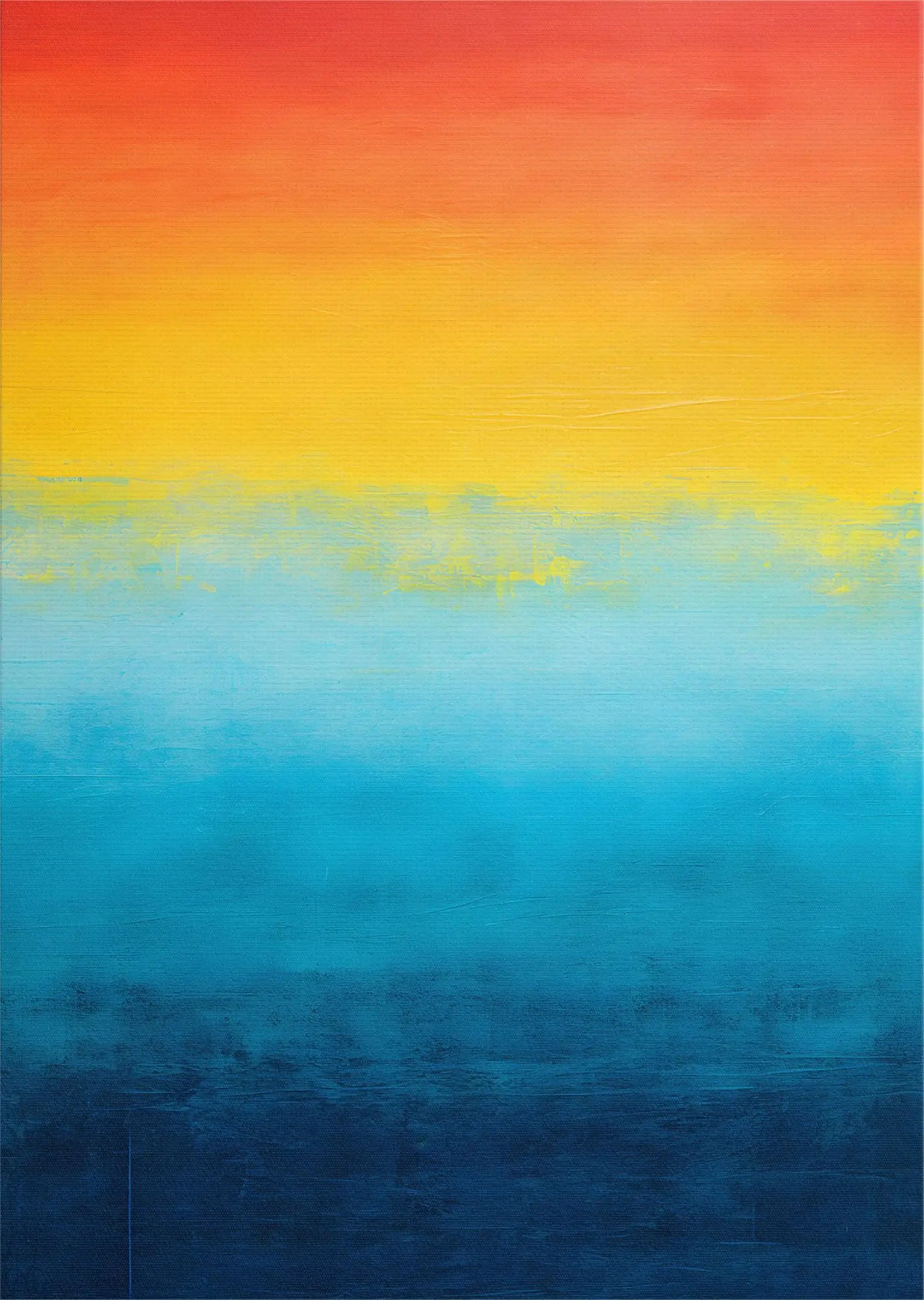 Gradient painting from red to blue with textured surface