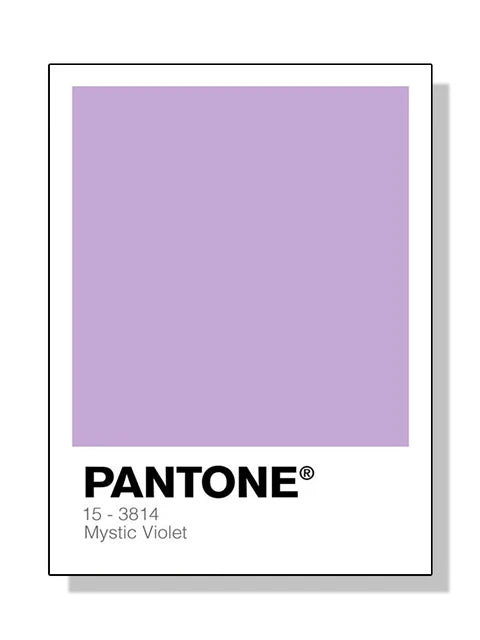 Pantone color swatch for Mystic Violet on a white background