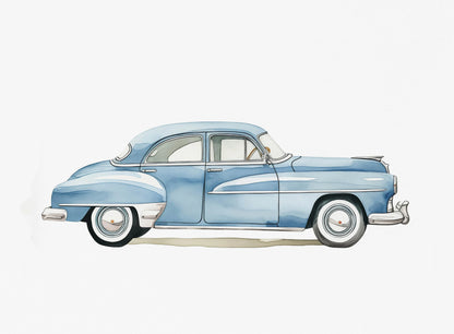 Illustration of a vintage car on a white background