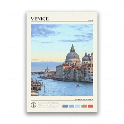 Framed artwork of Venice with a view of the Grand Canal and Basilica di Santa Maria della Salute.