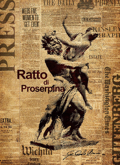 Artistic depiction of a dancer on a newspaper background with text and graphics.