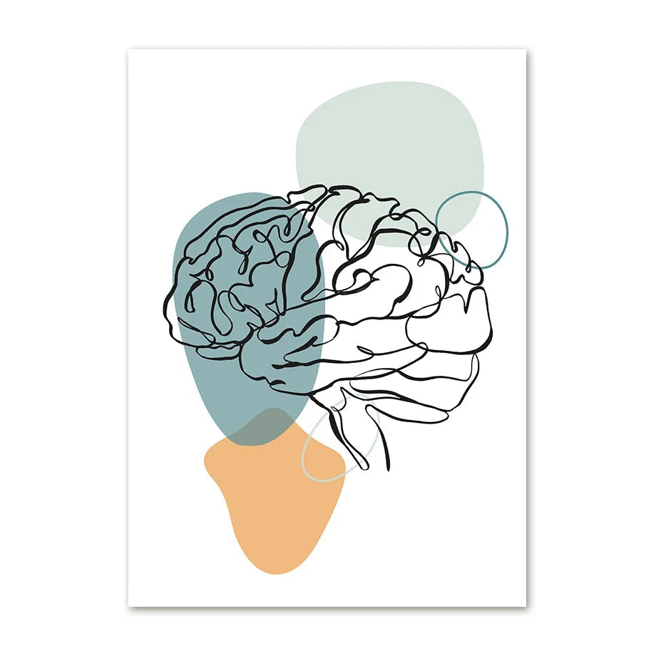 Art print of a ice cream cone with a flower on top against a white background