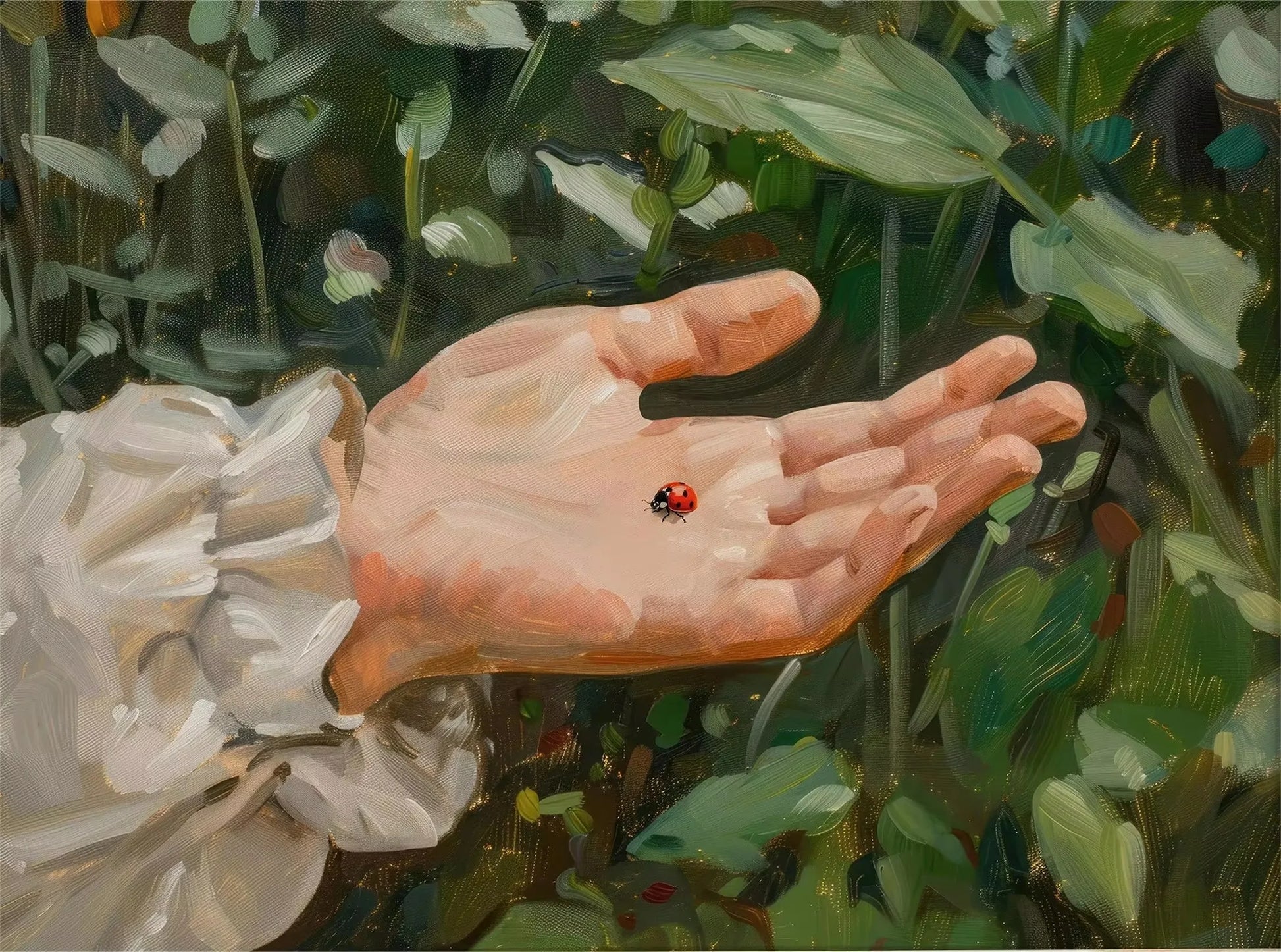 a small bug on top of a person's hand