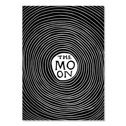 Black and white poster with concentric circles and 'The MO' text