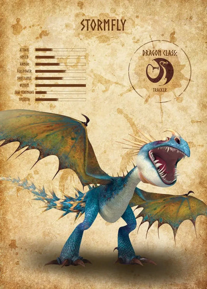 Illustration of a dragon with a vintage-style design and text on a beige background