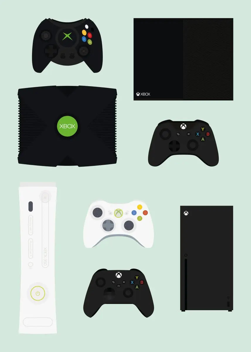 Retro Gaming Controllers Collection - Canvas & Curio