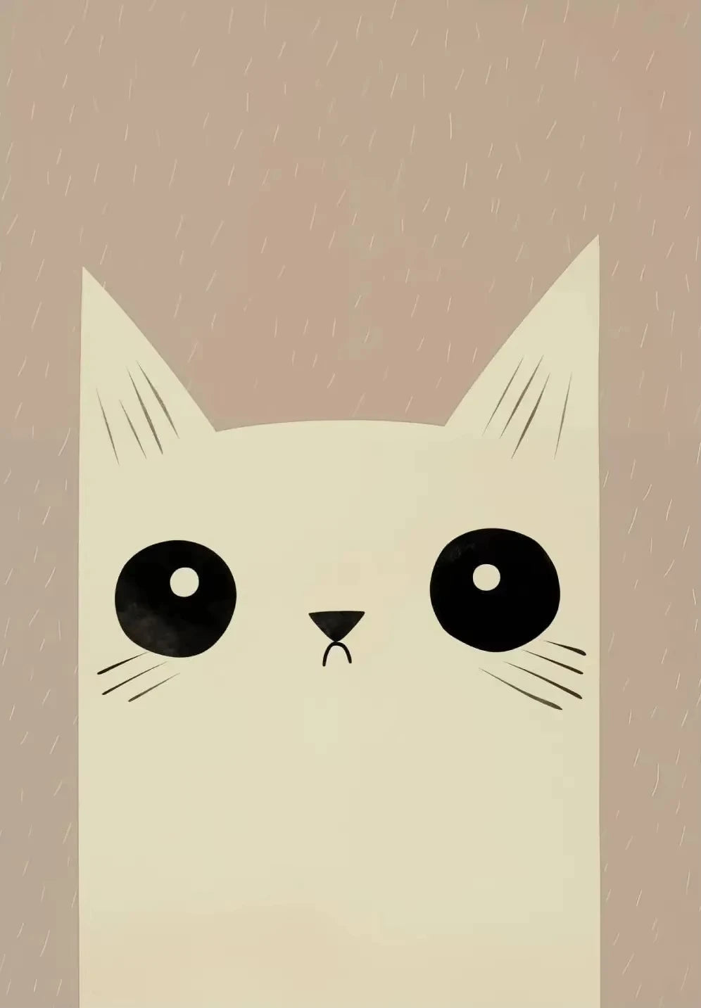 Illustration of a cat face on a beige background