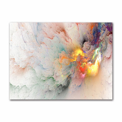 Abstract artwork with vibrant colors on a white background