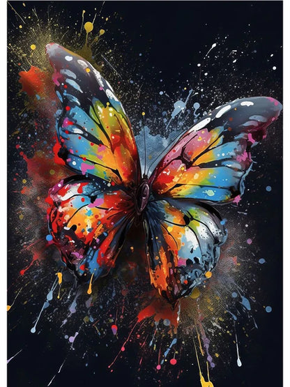 Colorful butterfly illustration on a dark background