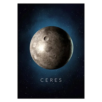 Illustration of Ceres with a starry space background
