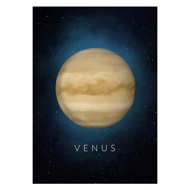 Illustration of Venus against a starry space background