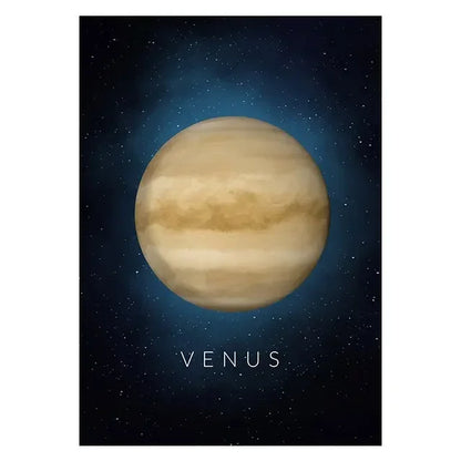 Illustration of Venus against a starry space background