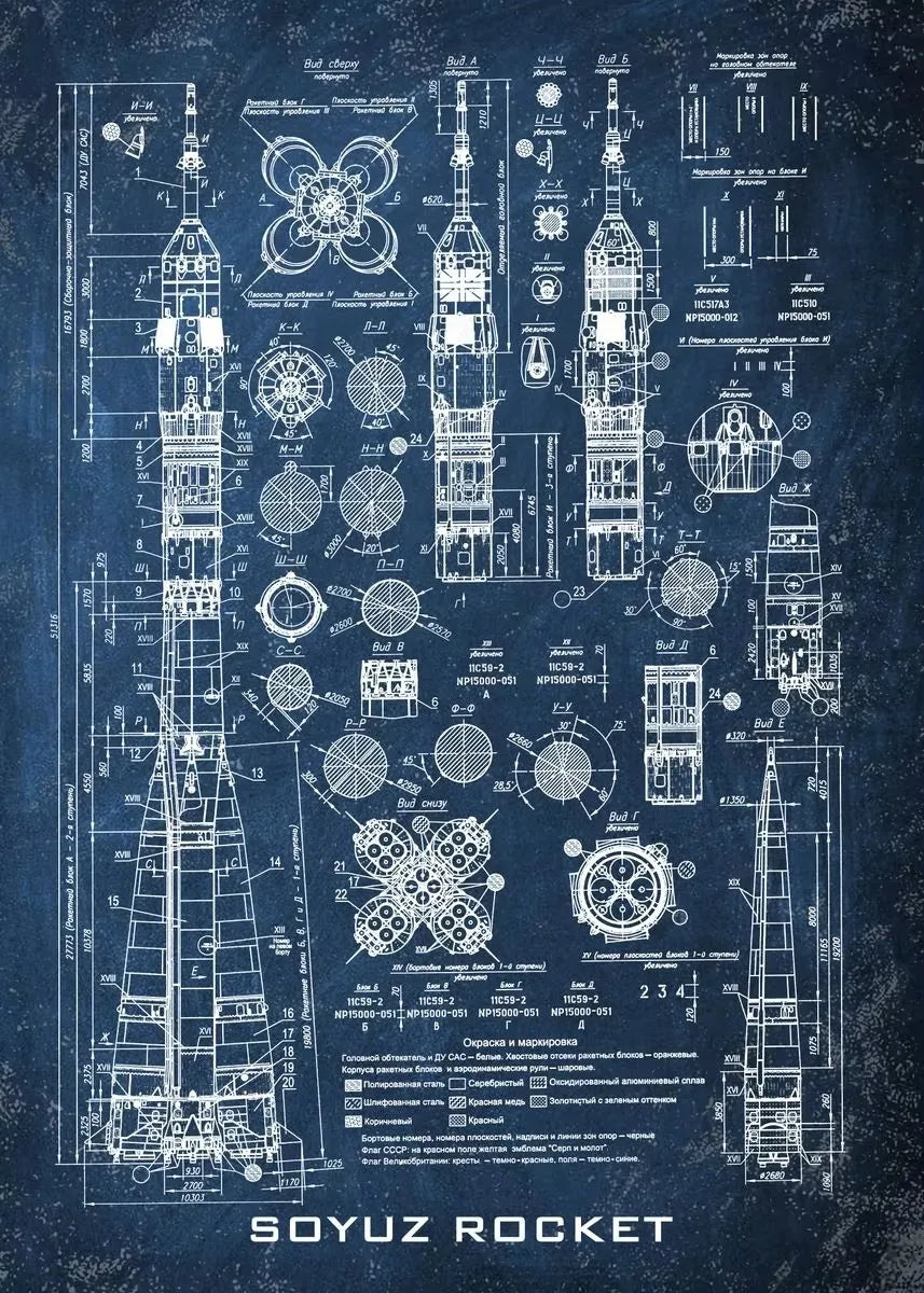 Space Shuttle Blueprint Collection - Canvas & Curio