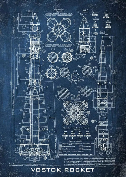 Space Shuttle Blueprint Collection - Canvas & Curio
