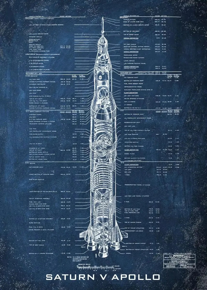 Space Shuttle Blueprint Collection - Canvas & Curio