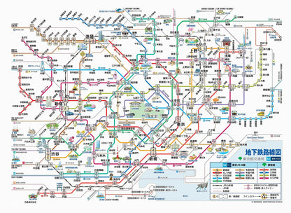 Colorful subway map with various routes and stations labeled in Japanese