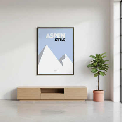 A framed canvas in a room