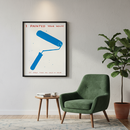 Framed artwork in room