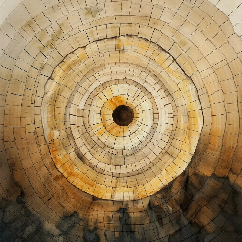 Ceiling with circular stone pattern